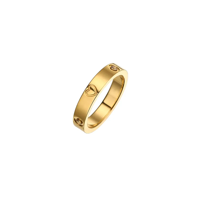 Golden heart ring