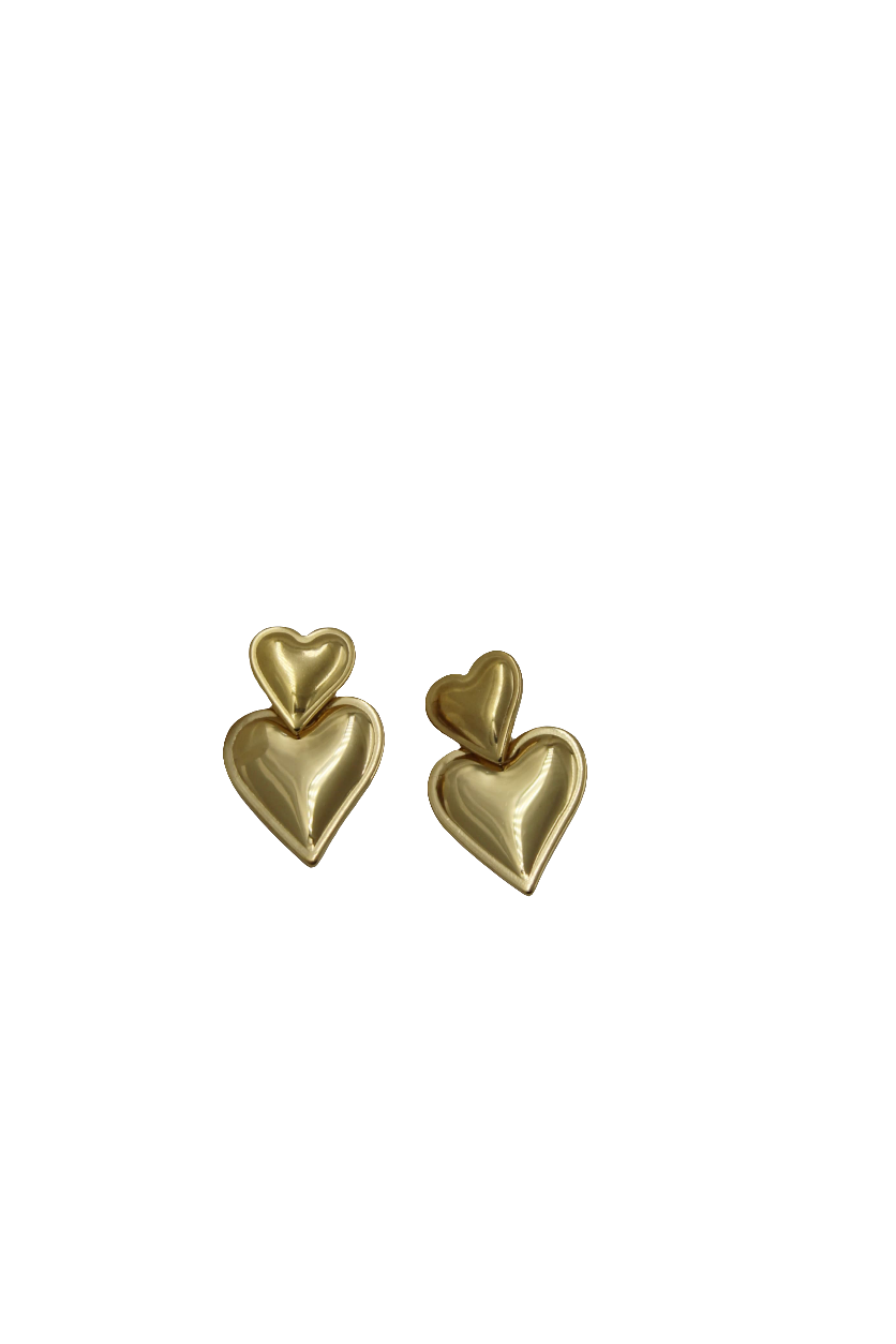 Heart on heart earrings