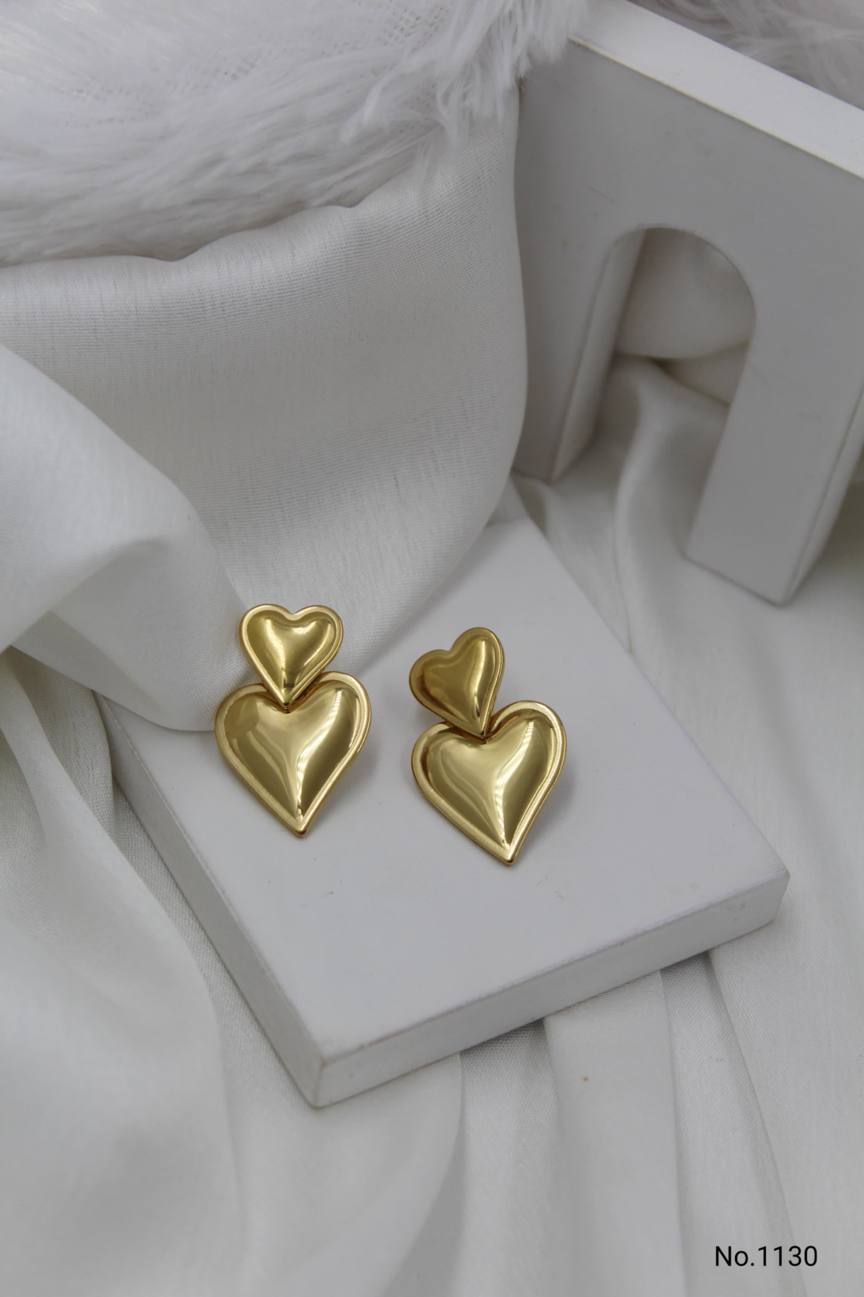 Heart on heart earrings