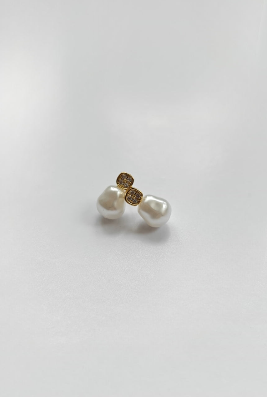 Pearl diamond earrings